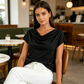 👚🌸 Női, keresztkivágású felső – balerina ujjakkal, puha anyagból, drappolt kivitelben, 2 színben, sokoldalú és elegáns 🌸