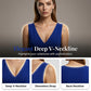 👗  Ujjatlan, redős bodycon ruha – mély V-kivágással, kiemeli a női idomokat, elegáns 💃