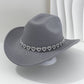 Női strasszos szívmintás cowboykalap – Elegáns francia jazz fedora