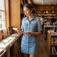 👗 Női áttetsző csipkés denim miniruha – kontrasztos textúra, aranyos és klubba való ✨