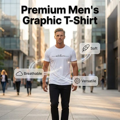 👕  Férfi nyári póló grafikai nyomattal és kerek nyakkivágással – Puha pamutból és lélegző anyagból – Laza nyomattal, ideális forró napokra, szabadidőre vagy városi sétákra – kényelmes és stílusos 🎨