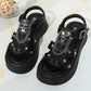 Women's Gothic Skull Platform Sandals