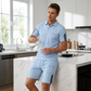 👕 2 részes szabadidőruha-szett férfiaknak – rövid ujjú felső és rövidnadrág, lélegző, kényelmes és sokoldalú a mindennapokhoz, sportoláshoz és utazáshoz ☀️🩳