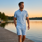 👕 2 részes szabadidőruha-szett férfiaknak – rövid ujjú felső és rövidnadrág, lélegző, kényelmes és sokoldalú a mindennapokhoz, sportoláshoz és utazáshoz ☀️🩳