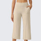 💖 Női Magas Derekú Rugalmas Cropped Nadrág – 6 szín | S–2XL | Széles Szárú | Casual Chic