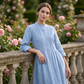 👗🌸 Laza, hosszú ruha lélegző pamutból és lenből