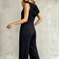 Női, kényelmes, nyári, V-nyakú jumpsuit