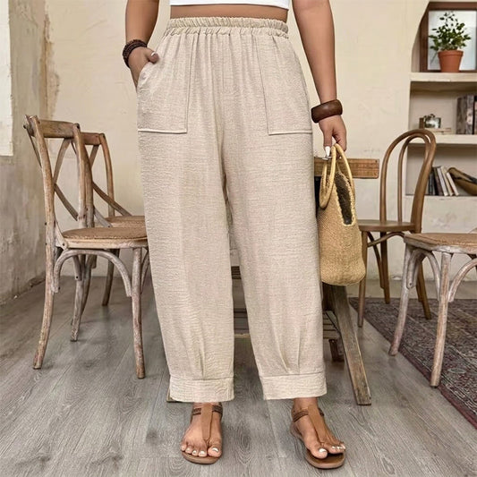 👖✨ Női Laza Szabású Mandzsettás Bokapánt – 4 szín | 1XL–5XL | Rugalmas Derekas | Plus Size Casual