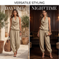 ✨ Elegáns Drapírozott Halter Nyakú Overall – 2 szín | S–XL | Széles Szárú | Nap-Éjjel Viselet