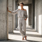 🌸Női vállakat szabadon hagyó jumpsuit – Könnyed elegancia és előnyös szabás ✨