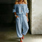 🌸Női vállakat szabadon hagyó jumpsuit – Könnyed elegancia és előnyös szabás ✨