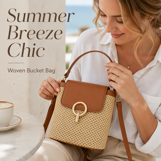 👜✨ Kézzel Font Szalma Crossbody Táska – 4 szín | 3 hordozási mód | Könnyű Nyári Elegancia