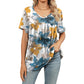 🌸✨ Női V-nyakú Virágmintás Pliszírozott Felső – 8 minta | S–2XL | Laza | Nyári Elegancia