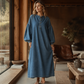 👗 Hosszú lámpásujjú maxi farmerruha – Folyó sziluett a könnyed stílusért