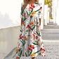 👗🌸Elegáns, virágmintás női ruha, kerek nyakkivágással és hosszú ujjúval