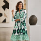 🌿✨ Női Laza Boho Tunika Ruha – Fodros Alj | V-nyak | 3 szín | M–3XL | Nyári Casual