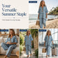🌸Női laza V-nyakú csíkos 2 részes hétköznapi szett – Relaxált oversized szabás & könnyed stílus 🌿