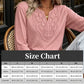 ☀️👚Top Pick - Csipkeszegélyű V-nyakú blúz – Légáteresztő anyag és előnyös esés munkahelyre vagy hétvégére 🌿