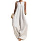 ☀️Női ujjatlan V-nyakú széles szárú jumpsuit zsebekkel – Könnyed elegancia zsebekkel a mindennapi stílushoz🤍