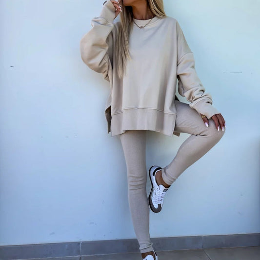 🔥Women's Long Sleeve Printed Sweatshirt and Leggings 2-piece Set