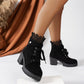 👢 Lace-Up Style, Stable Steps | Women's Chunky-Heel Ankle Booties✨𝘉𝘶𝘺 𝘢𝘯𝘺 2 𝘢𝘯𝘥 𝘨𝘦𝘵 𝘢𝘯 𝘦𝘹𝘵𝘳𝘢 8% 𝘥𝘪𝘴𝘤𝘰𝘶𝘯𝘵