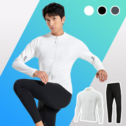Men's Stand Collar Jacket & Slim-Fit Pants Set