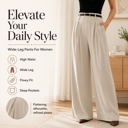 Women's High-Waisted Wide-Leg Pants
